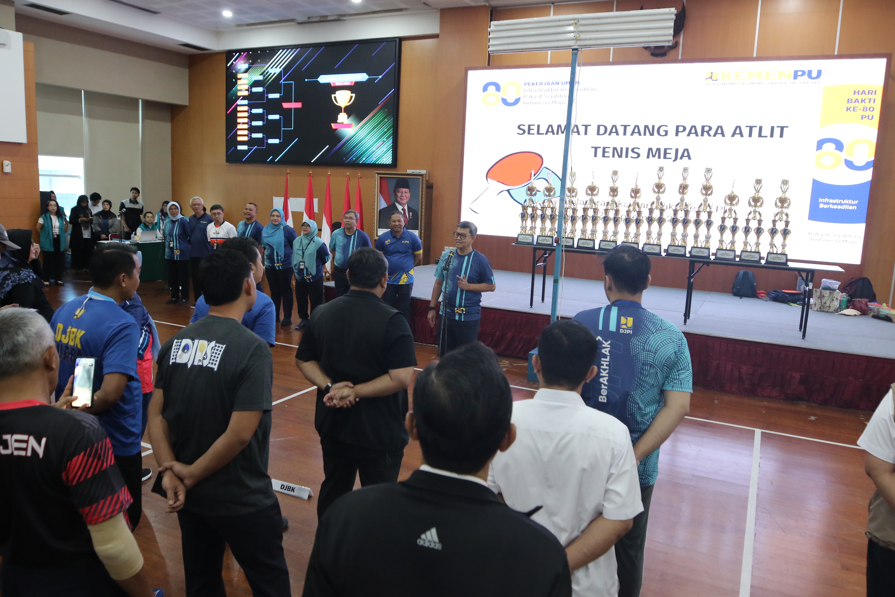 Dirjen PI Membuka Pertandingan Tenis Meja Hari Bakti PU Ke 80